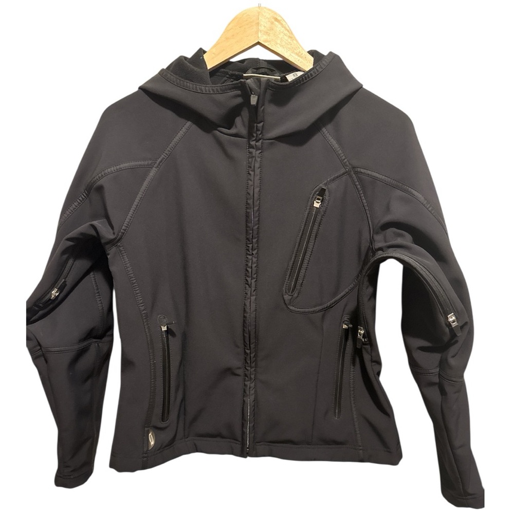 Obermeyer Black Hooded Ski Jacket, Size 8